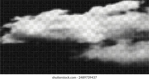 Cloud halftone design, transparent background