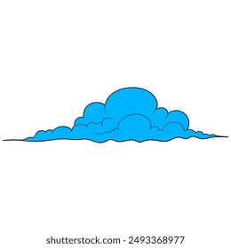 cloud hand drawn color vector illustration