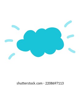 Cloud Hand drawn. Colorful doodle. Simple hand drawn.