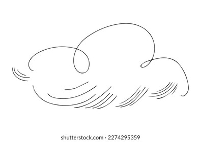 Cloud hand drawn with different lines. Vector illustration.