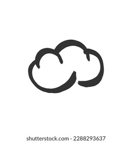 cloud hand drawn icon on white background