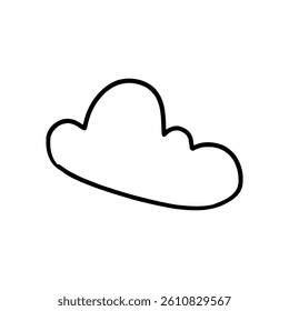 Cloud hand drawn icon vector. Hand draw elements illustration sign. Sky symbol or logo.