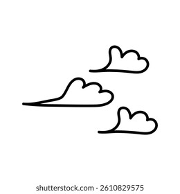 Cloud hand drawn icon vector. Hand draw elements illustration sign. Sky symbol or logo.