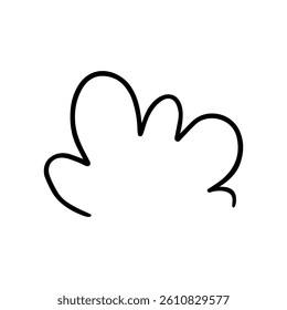 Cloud hand drawn icon vector. Hand draw elements illustration sign. Sky symbol or logo.