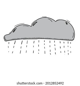 cloud hand drawn line art with doodle style. 
cloud element design vector illustration