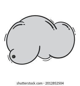 Wolke handgezeichnete Linienkunst mit Doodle-Stil. 
Vektorgrafik des Cloud-Elements
