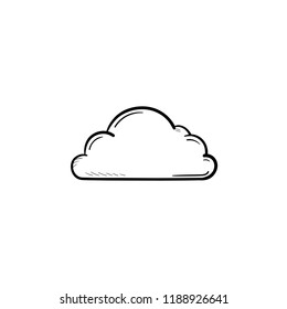 Cloud hand drawn outline doodle icon. Cloud computing and technology, database and storage, download concept. Vector sketch illustration for print, web, mobile and infographics on white background.