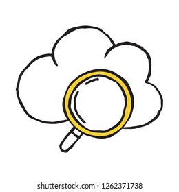 Cloud hand drawn outline doodle icon. Cloud computing and technology, database and storage, download concept. Vector sketch illustration 