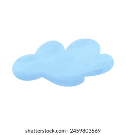 Cloud, hand drawn watercolor vector illustration.