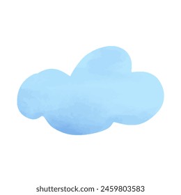Cloud, hand drawn watercolor vector illustration.