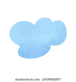 Cloud, hand drawn watercolor vector illustration.