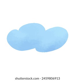 Cloud, hand drawn watercolor vector illustration.