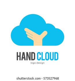 CLOUD HAND LOGO ICON SYMBOL