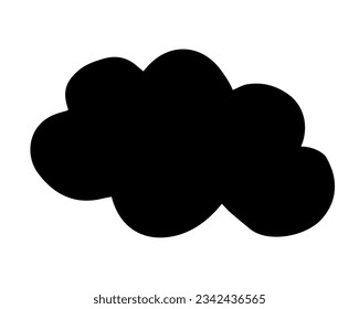 Mano en la nube pintada con pincel. Icono de nube Doodle aislado en fondo blanco