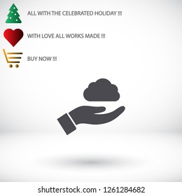 Cloud in a hand vector icon 