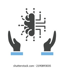 Cloud in Hands icon vector image. Can also be used for Artificial Intelligence. Suitable for mobile apps, web apps and print media.