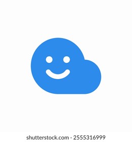 cloud happy face icon sign vector