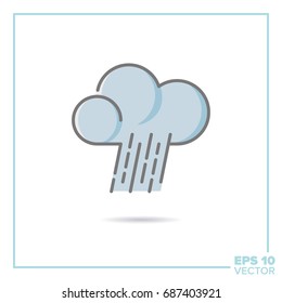 cloud and hard rain filled line icon vector illustration