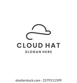 Cloud hat logo design template vector illustration on white background