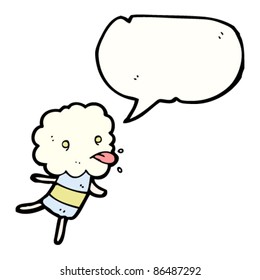 cloud head creature blowing raspberry cartoon