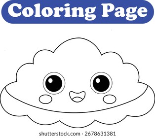 Página do livro de coloração de artesanato de headband nuvem para crianças