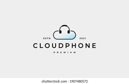 cloud headphone Logo Icon vector design