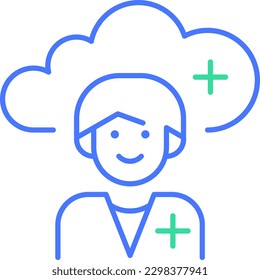 El conjunto de iconos de la línea de estado de la nube está diseñado con imágenes adecuadas para todos los servicios médicos y sanitarios
