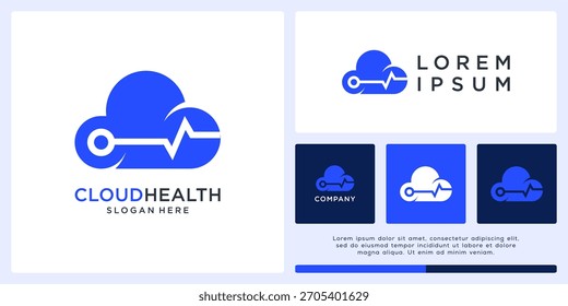 Plantilla de diseño de logotipo de salud en la nube