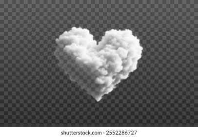 Icono del corazón de la nube. Nube en forma de corazón sobre un fondo transparente. Objetos aislados. EPS 10