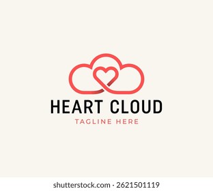 Cloud Heart Logo Design vector