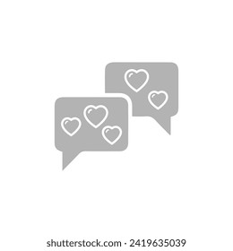 cloud, heart, love sms icon on a white background, vector illustration