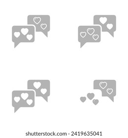 cloud, heart, love sms icon on a white background, vector illustration