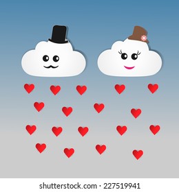 Cloud with heart paper cut 