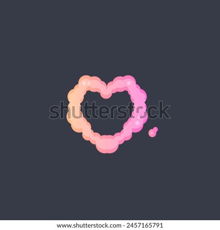 Cloud Heart Pink Frame Vector Isolated Design