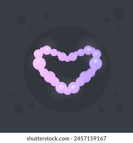 Cloud Heart Pink Purple Frame Vector Isolated Design
