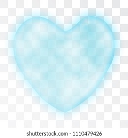 Cloud Heart Realistic 3d Vector Icon on Transparent Background. Beautiful Romantic Symbol with Smoke Texture