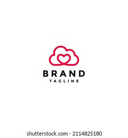 Cloud and Heart Symbol in One Continuous Line