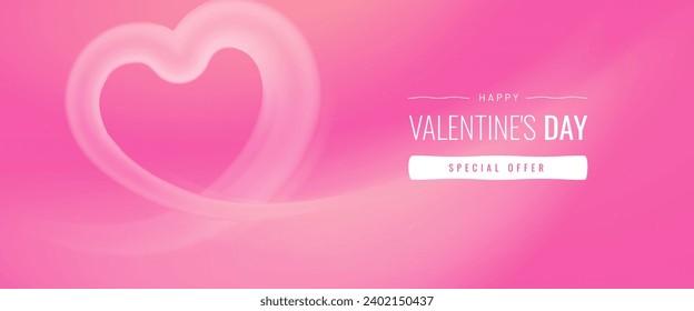 Cloud heart for Valentine's day. Hearts silhouetted on a pink background greeting card concept. Vector illustration