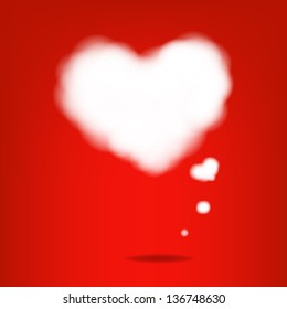 Cloud From Hearts With Gradient Mesh, Vector Illustration
