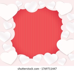 Crítica de los corazones nublados en la ilustración del vector de fondo rosa