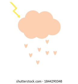 
Cloud and hearts. Vector illustration