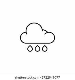 vetor de sinal de ícone de chuva pesada na nuvem