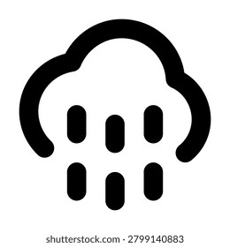 Cloud with heavy showers icon, heavy rain weather symbol