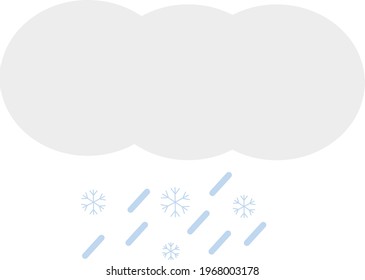 Cloud of heavy wet snow, icon illustration, vector on white background