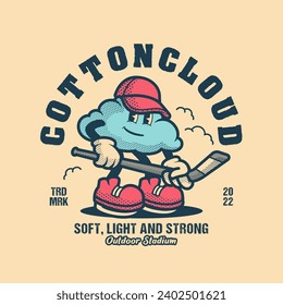 Cloud Hockey Logo Vintage and Retro