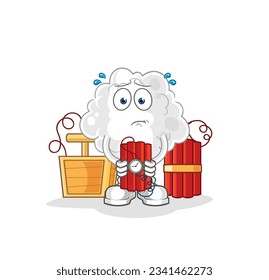 die Wolke mit dynamischem Charakter. Cartoon-Maskottvektor
