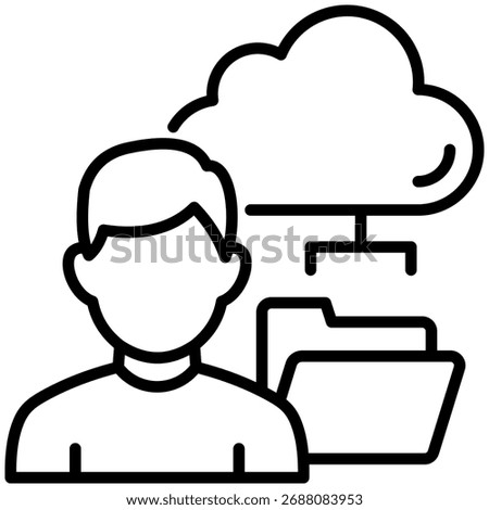 A cloud holding user folders, symbolizing cloud-based CRM systems.