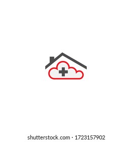 Cloud home care concept logo icon illustration