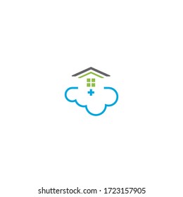 Cloud home care concept logo icon illustration