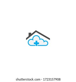 Cloud home care concept logo icon illustration